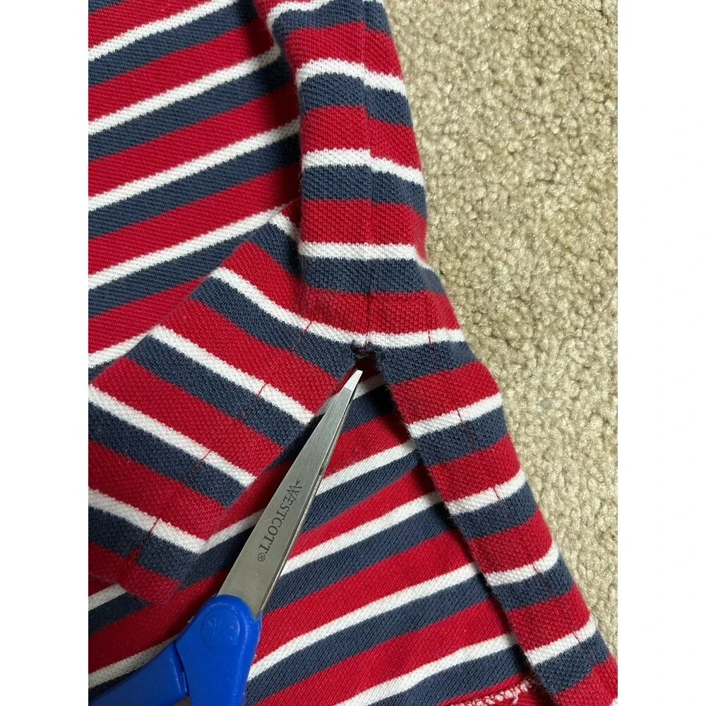 Polo Ralph Lauren Men's Sz L Polo‎ Shirt Yellow Blue Striped Short Sleeve Read
